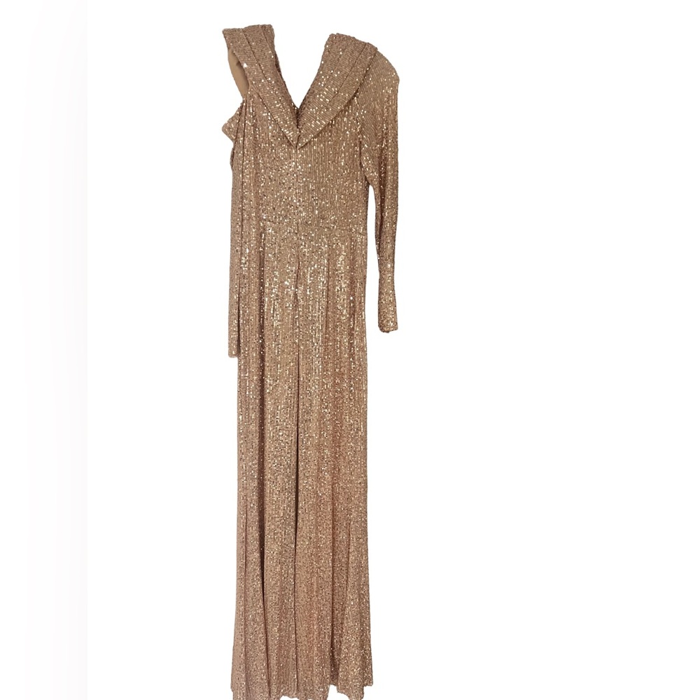 Elegant Gold Sequin Jumpsuit
